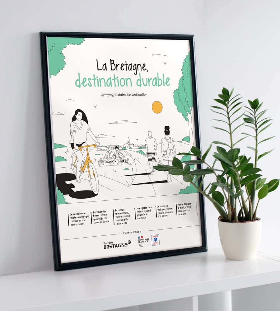 L’affiche « La Bretagne, destination durable » version campagne