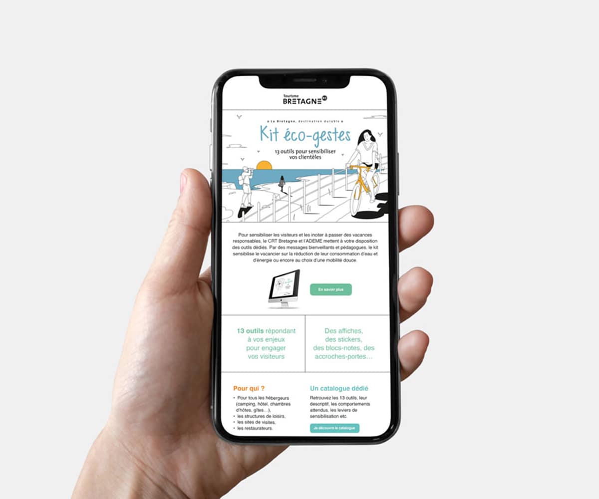 Newsletter de présentation du kit com « éco-gestes » CRT Bretagne