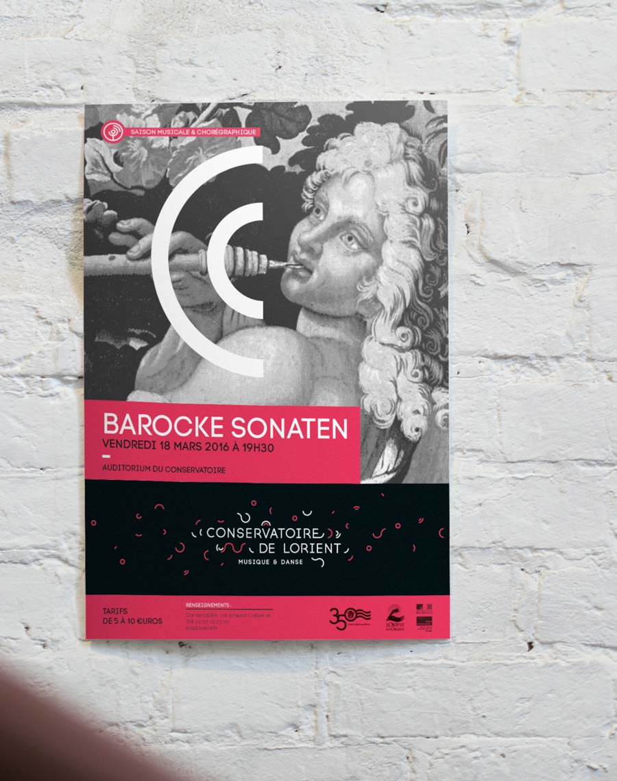 Affiche du conservatoire Lorient, univers saison