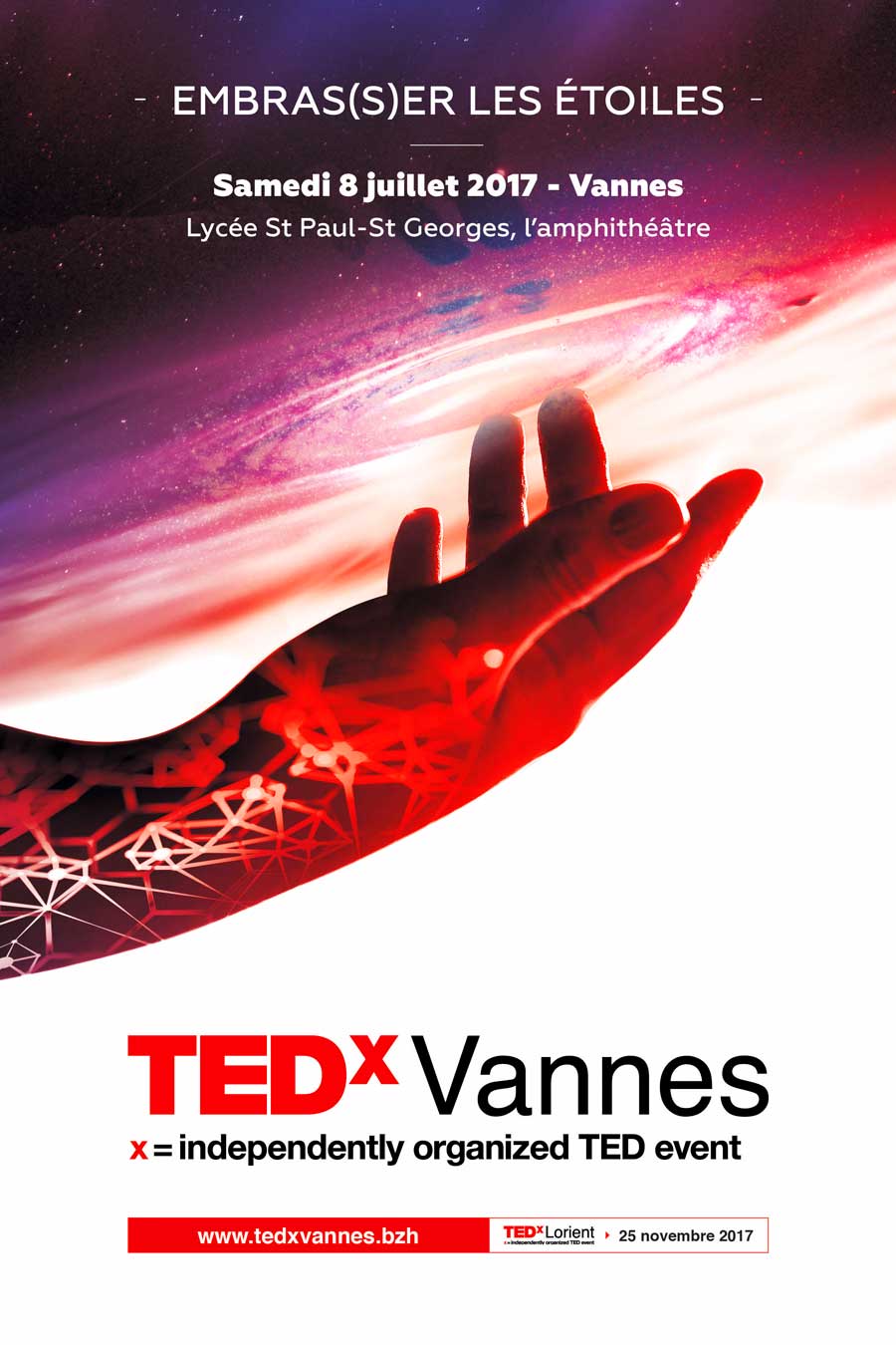 Affiche TEDx Vannes 2017 - Embras(s)er les étoiles