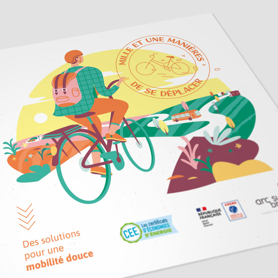 Zoom sur la couverture de la plaquette mobilité douce Arc Sud Bretagne