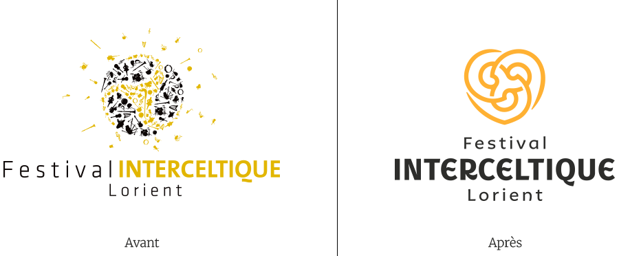 ancien logo et nouveau logo interceltique lorient