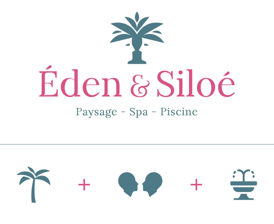 Éléments de construction du logo Éden & Siloé