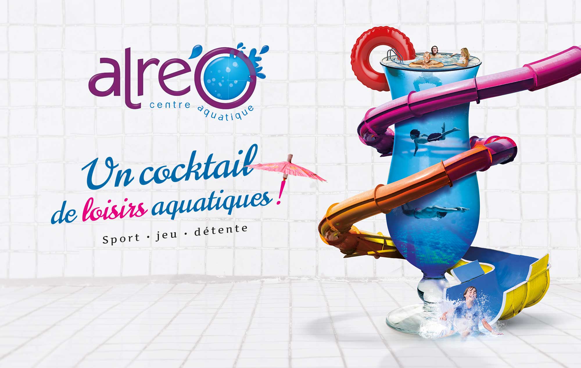 Affiche et dépliant pour Alréo le centre aquatique d’auray