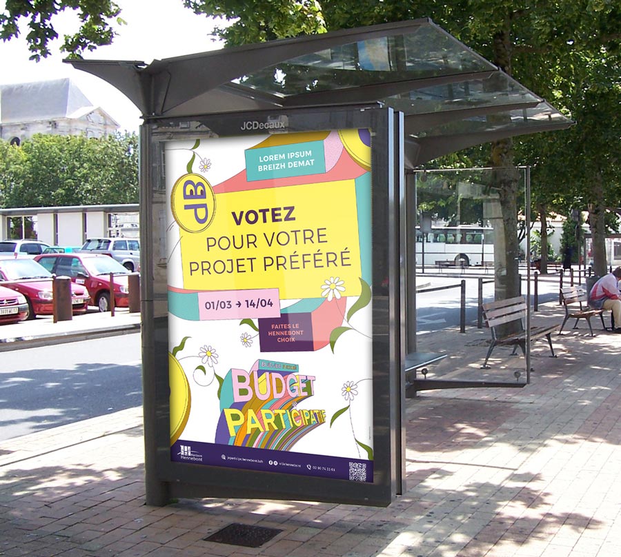 Affiche 120x176 de la deuxième phase du budget participatif d'Hennebont