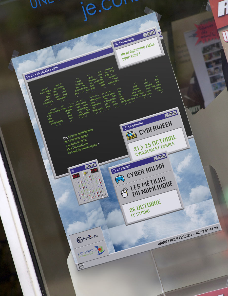 Affiche 40x60 pour les 20 ans de Cyberlan Lanester