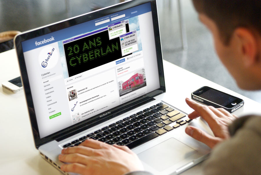 Bannière facebook de Cyberlan aux couleurs de l'événement