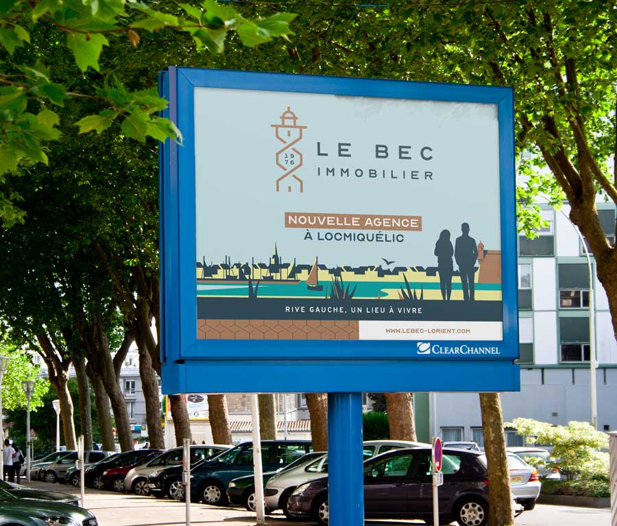 affiche 4x3 Rive Gauche Le Bec Immobilier locmiquelic