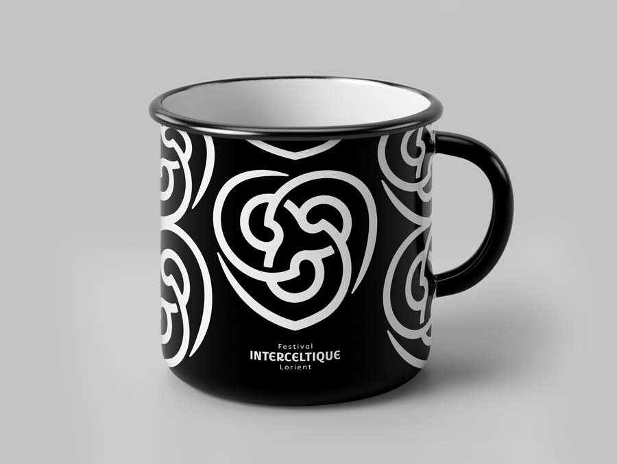 simulation d'un mug avec le logo du festival Interceltique de Lorient