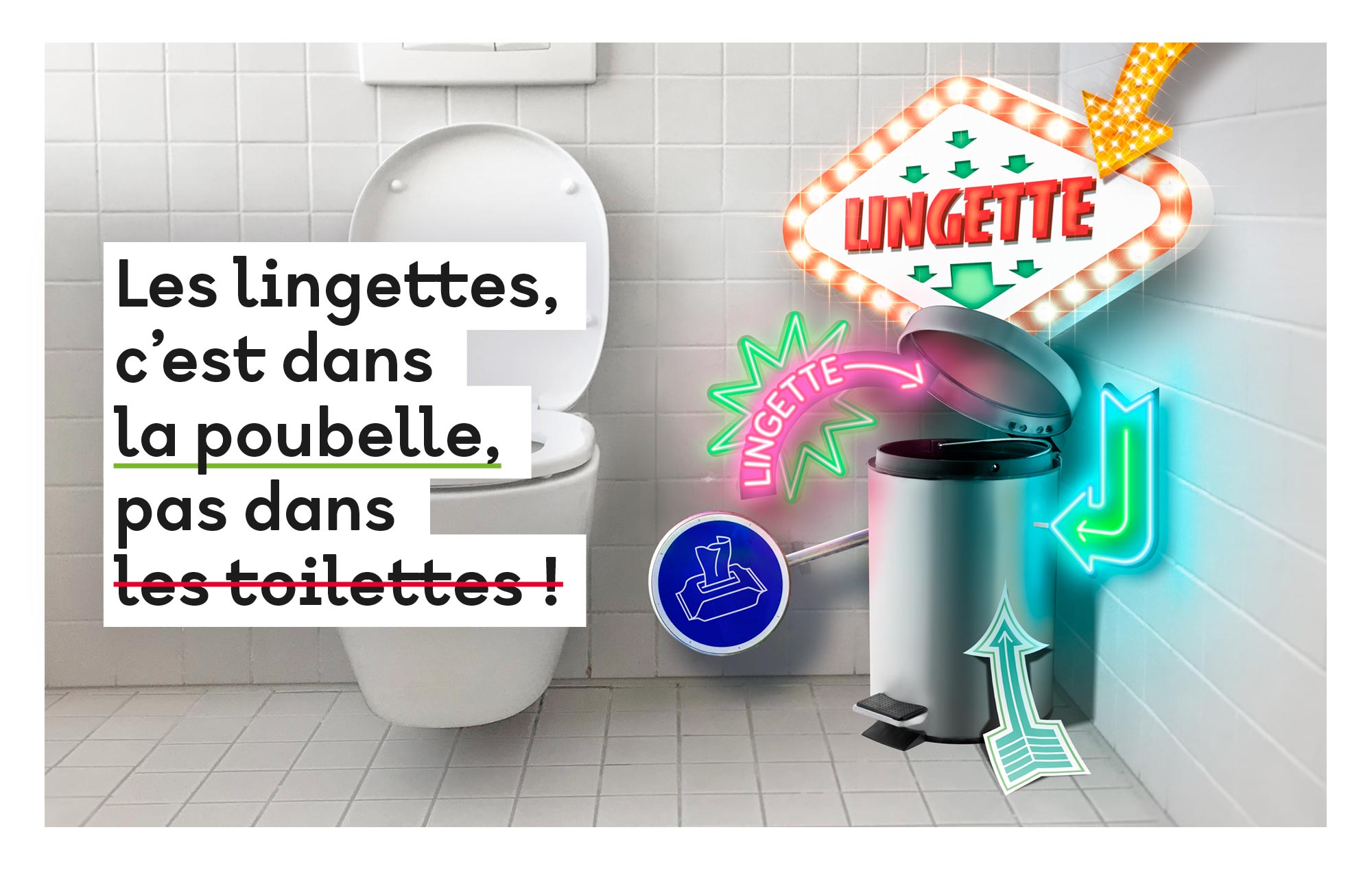 Vannes agglomération : campagne de sensibilisation pour lutter contre les lingettes dans les toilettes