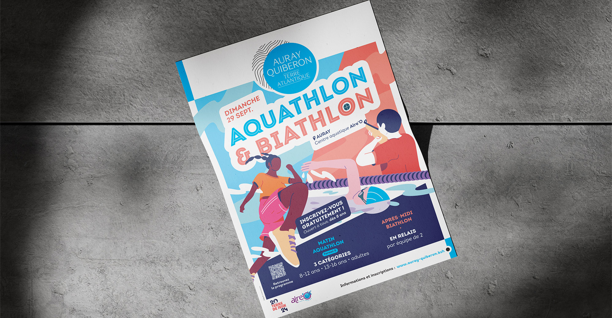 Affiche A3 aquathlon biathlon AQTA