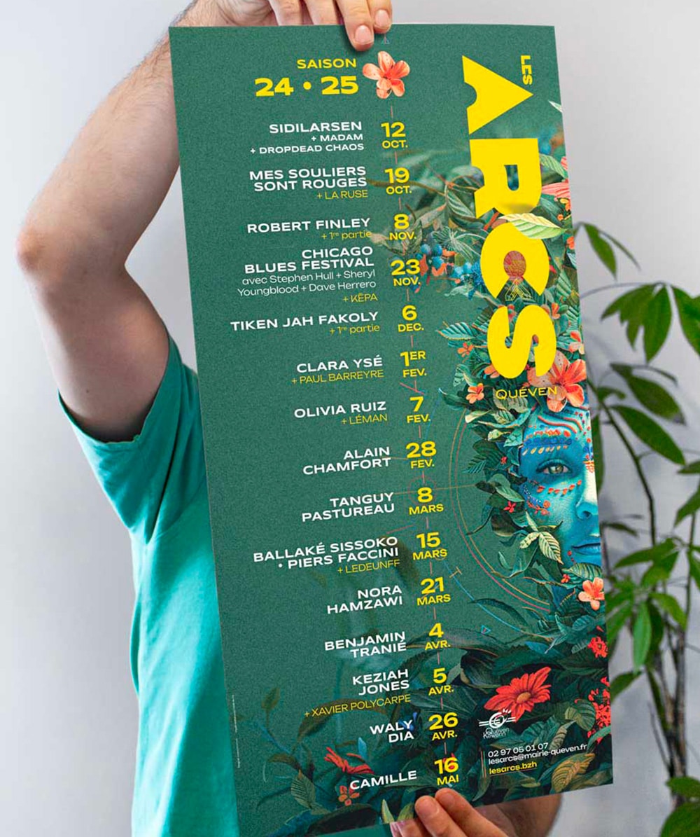 Affiche 30x60 de la programmation de Arcs 2024-2025